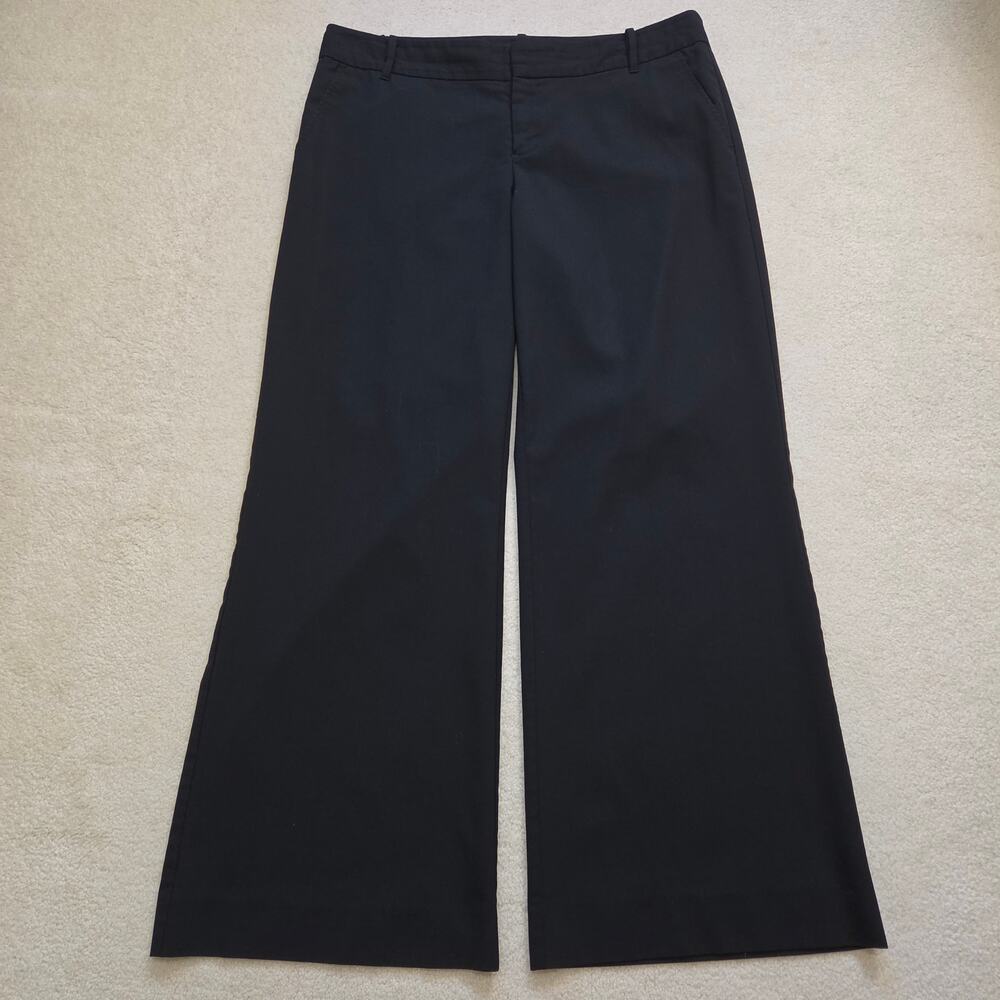 Gap The Trouser Women's 14R Wool Blend Wide Leg Black Dress Pants Career